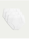 Marks & Spencer Gaćice s cvijetnim vezenjem, 3 kom u pakiranju Marks & Spencer bijela