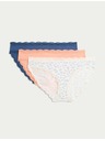 Marks & Spencer Bikini gaćice s printom i visokim udjelom pamuka, 3 kom Marks & Spencer krem