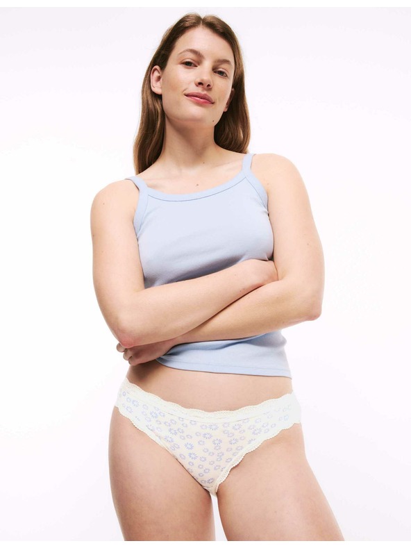 Marks & Spencer Bikini gaćice s printom i visokim udjelom pamuka, 3 kom Marks & Spencer krem