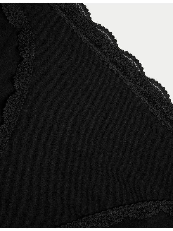 Marks & Spencer Pamučne čipkaste gaćice, 3 kom Marks & Spencer crne