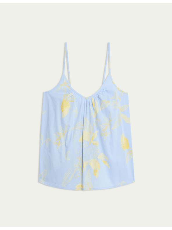 Marks & Spencer Košuljasti top od čistog pamuka s printom Marks & Spencer plava