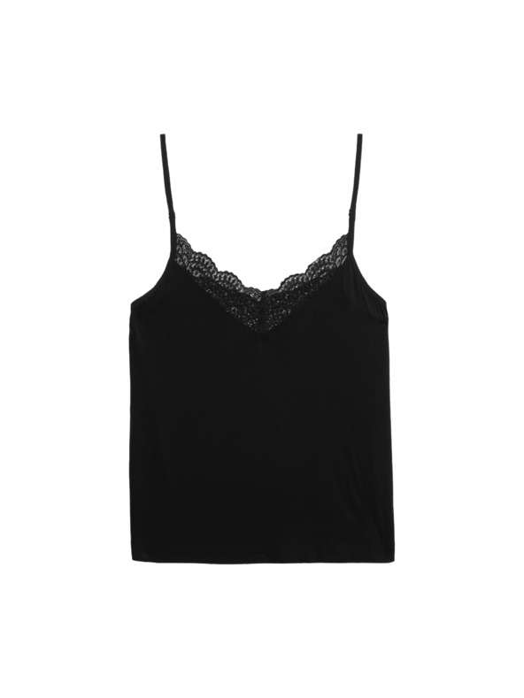 Marks & Spencer Kami pidžama top s čipkastim detaljima Marks & Spencer crna