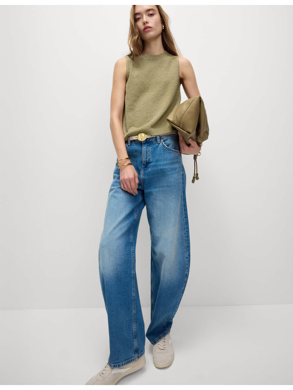 Marks & Spencer Pletena majica s teksturom i visokim udjelom pamuka Marks & Spencer zelena