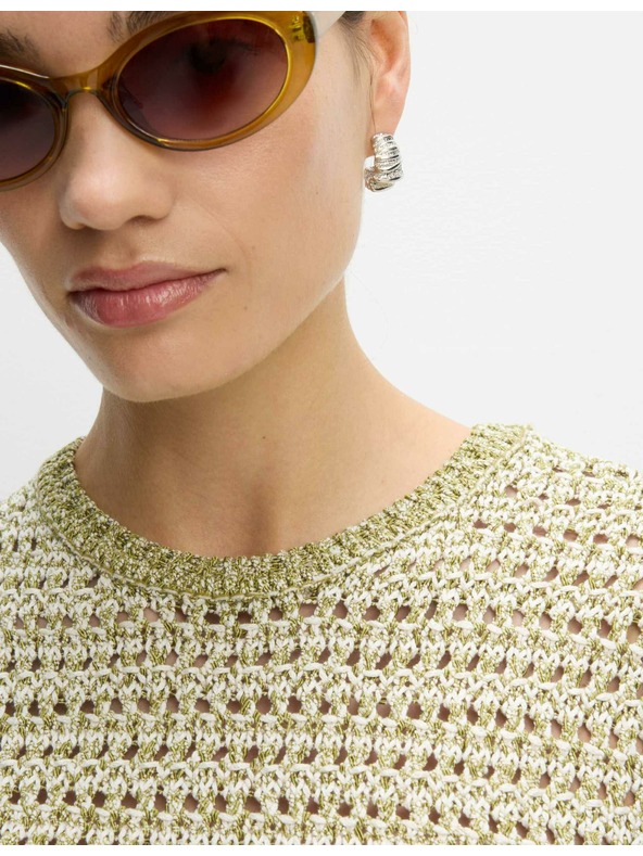 Marks & Spencer Pletena prsluk uskog kroja s izrezom oko vrata, s pamučnim materijalom Marks & Spencer zelena