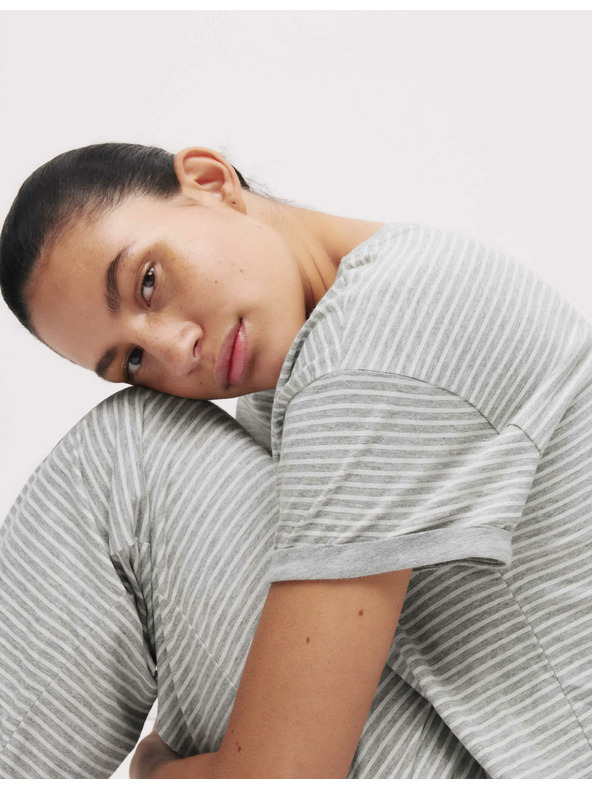 Marks & Spencer Pidžama set s visokim udjelom pamuka s printom listova Marks & Spencer siva