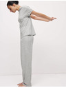 Marks & Spencer Pidžama set s visokim udjelom pamuka s printom listova Marks & Spencer siva