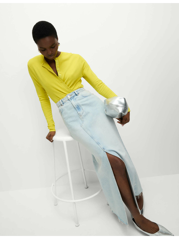 Marks & Spencer Kardigan s okruglim izrezom i gumbima sprijeda Marks & Spencer žuta