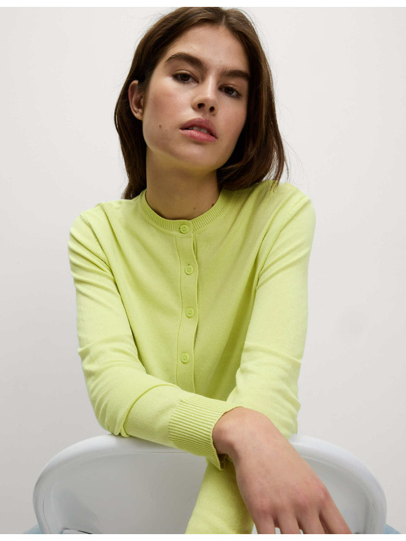 Marks & Spencer Kardigan s okruglim izrezom i gumbima sprijeda Marks & Spencer zelena