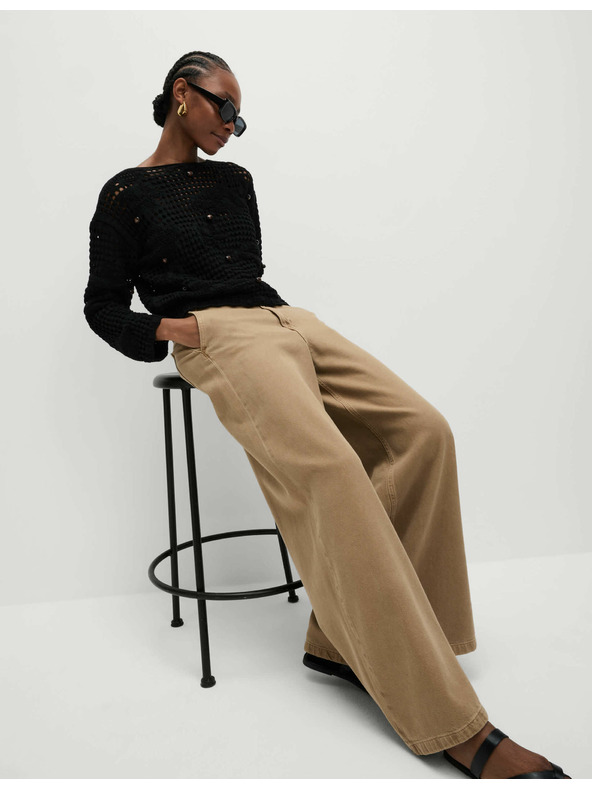 Marks & Spencer Skraćeni džemper od pamučne mješavine s labavim štrikanjem, labavog kroja Marks & Spencer crna