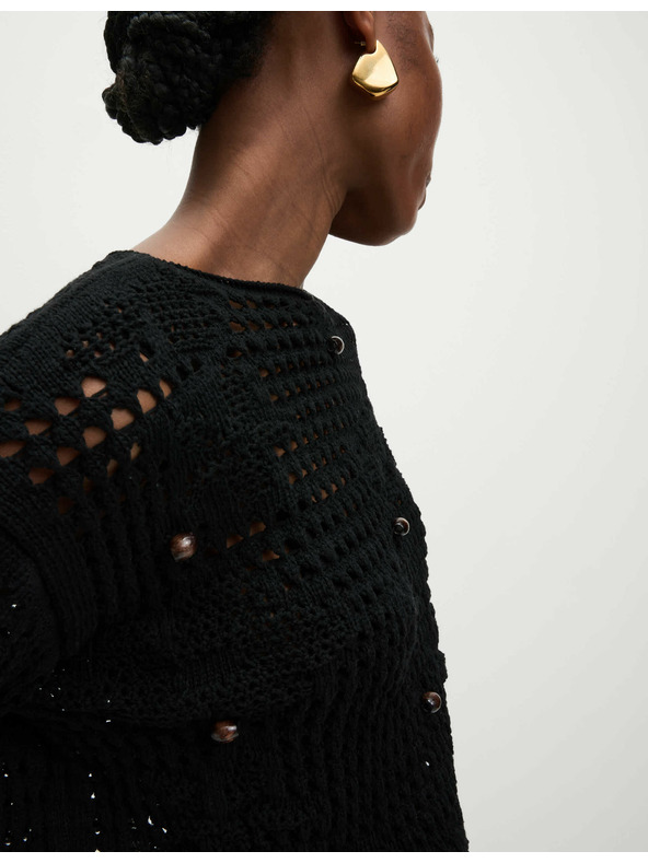 Marks & Spencer Skraćeni džemper od pamučne mješavine s labavim štrikanjem, labavog kroja Marks & Spencer crna