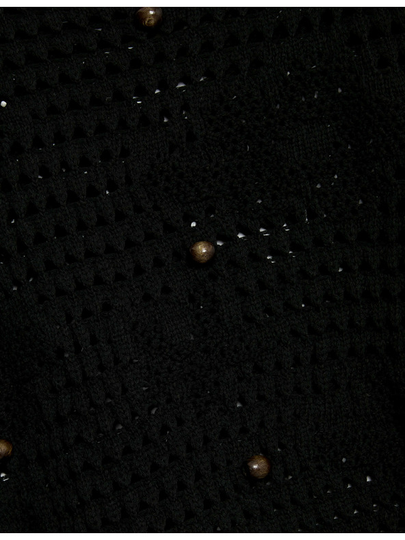 Marks & Spencer Skraćeni džemper od pamučne mješavine s labavim štrikanjem, labavog kroja Marks & Spencer crna