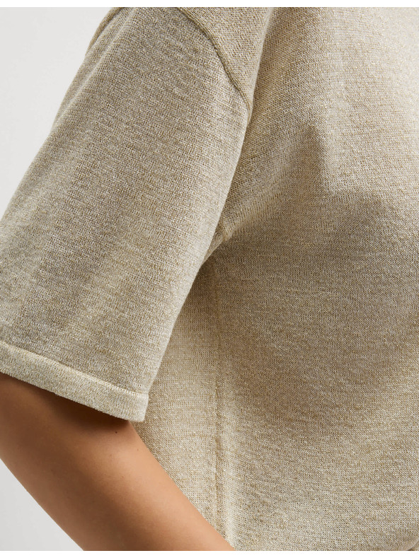 Marks & Spencer Metalni pleteni top s izrezom oko vrata Marks & Spencer krem