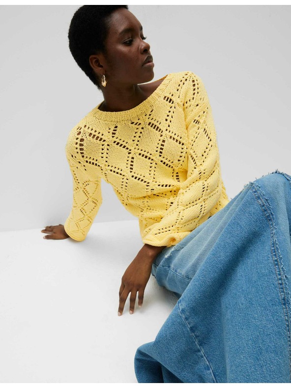 Marks & Spencer Uzorkovani džemper s primjesom pamuka Marks & Spencer žuta