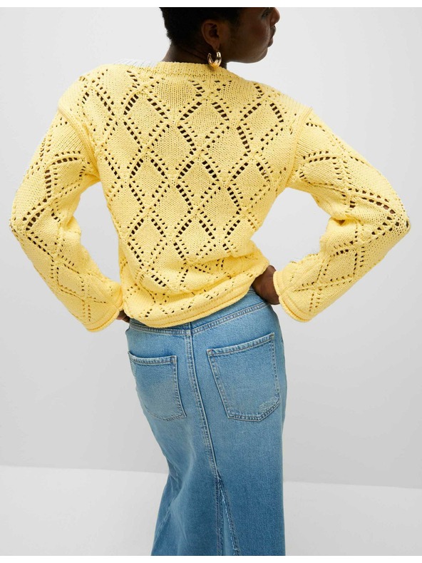 Marks & Spencer Uzorkovani džemper s primjesom pamuka Marks & Spencer žuta