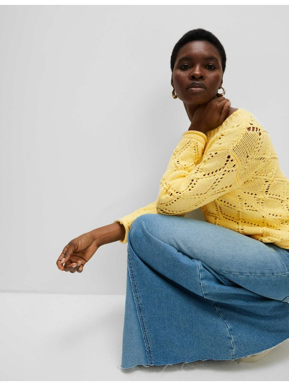 Marks & Spencer Uzorkovani džemper s primjesom pamuka Marks & Spencer žuta