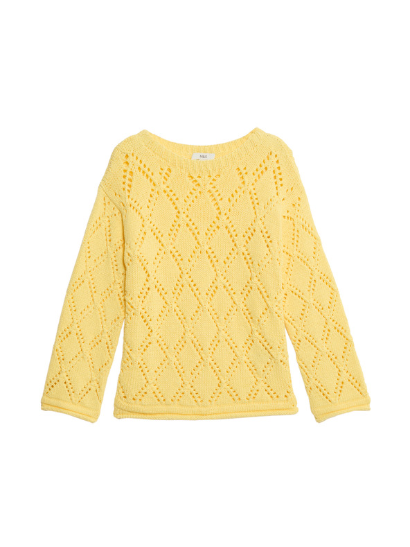 Marks & Spencer Uzorkovani džemper s primjesom pamuka Marks & Spencer žuta