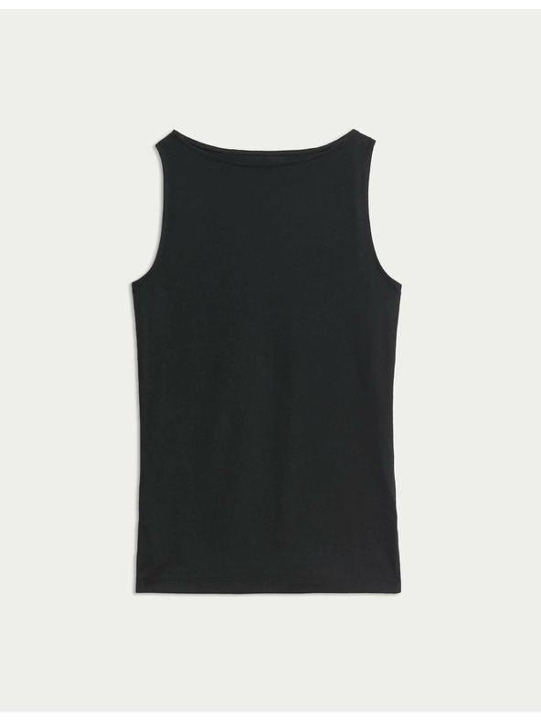 Marks & Spencer Top majica s izrezom na łađice s visokim udjelom pamuka Marks & Spencer crna