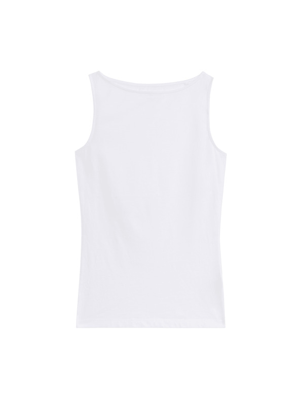 Marks & Spencer Top majica s izrezom na łađice s visokim udjelom pamuka Marks & Spencer bijela