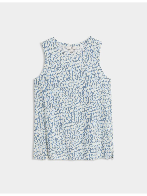 Marks & Spencer Majica bez rukava opuštenog kroja, visok udio pamuka s printom Marks & Spencer plava