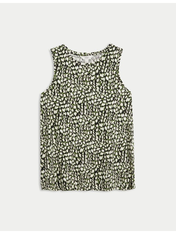 Marks & Spencer Majica bez rukava opuštenog kroja, visok udio pamuka s printom Marks & Spencer crna