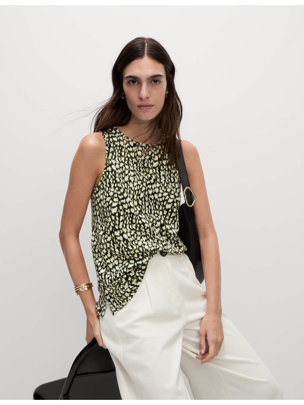 Marks & Spencer Majica bez rukava opuštenog kroja, visok udio pamuka s printom Marks & Spencer crna