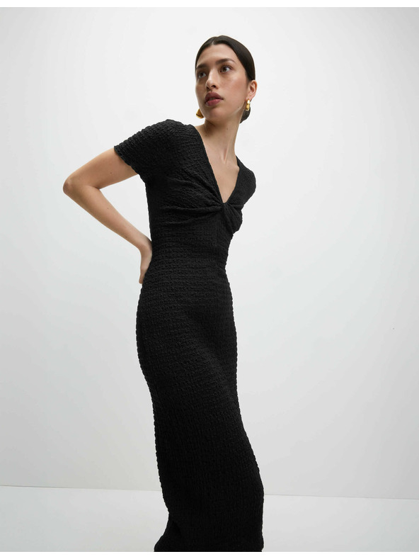 Marks & Spencer Jersey teksturirane midi body haljine s V-izrezom Marks & Spencer