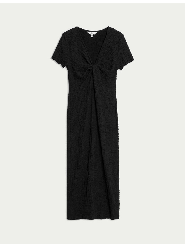 Marks & Spencer Jersey teksturirane midi body haljine s V-izrezom Marks & Spencer