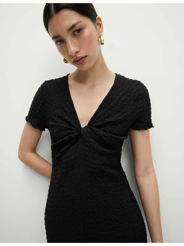 Marks & Spencer Jersey teksturirane midi body haljine s V-izrezom Marks & Spencer