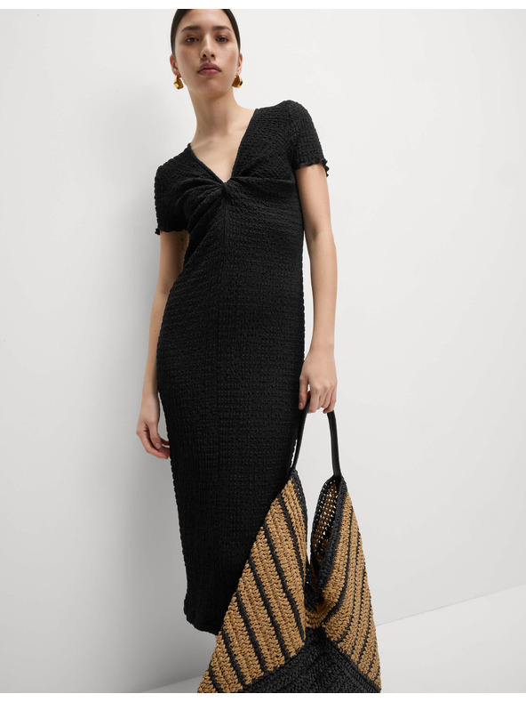 Marks & Spencer Jersey teksturirane midi body haljine s V-izrezom Marks & Spencer