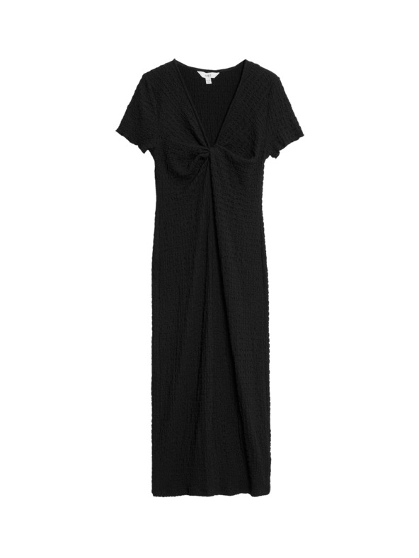 Marks & Spencer Jersey teksturirane midi body haljine s V-izrezom Marks & Spencer