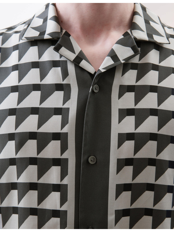 Marks & Spencer Košulja s geometrijskim tiskom, normalan kroj Marks & Spencer siva