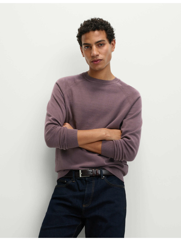 Marks & Spencer Džemper od čistog pamuka, s izrezom prema vratu Marks & Spencer ljubičasta