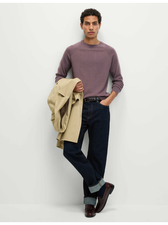 Marks & Spencer Džemper od čistog pamuka, s izrezom prema vratu Marks & Spencer ljubičasta