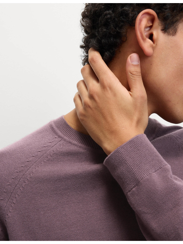 Marks & Spencer Džemper od čistog pamuka, s izrezom prema vratu Marks & Spencer ljubičasta