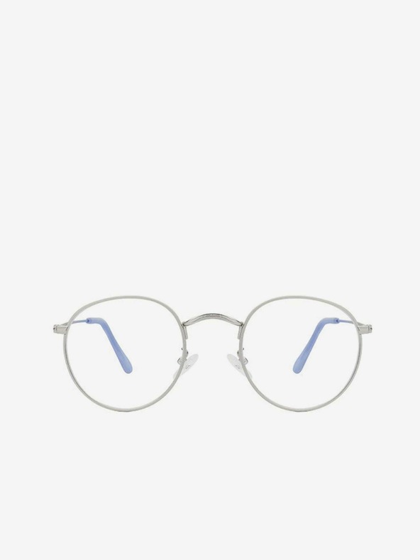VEYREY VeyRey Blue Light Blocking Glasses Oval Dilton Silver