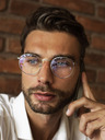 VEYREY VeyRey Blue Light Blocking Glasses Oval Dilton Silver