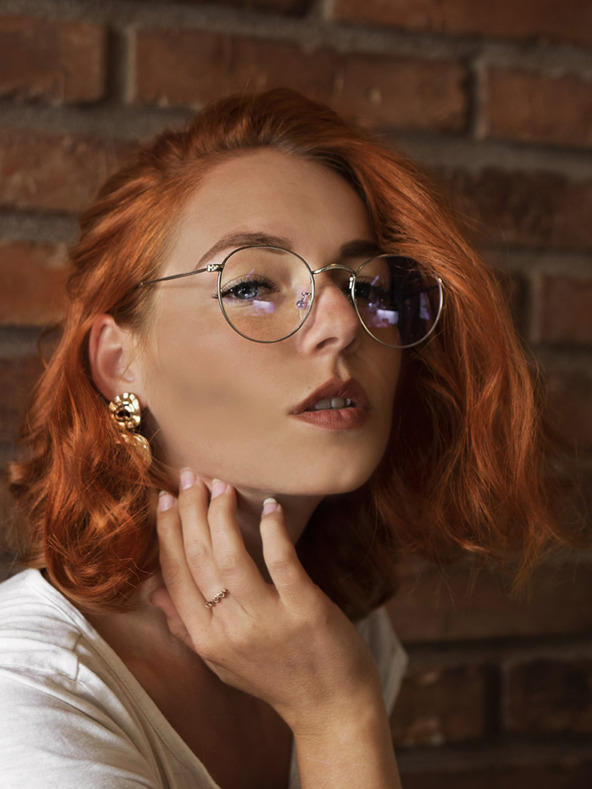 VEYREY VeyRey Blue Light Blocking Glasses Oval Dilton Silver