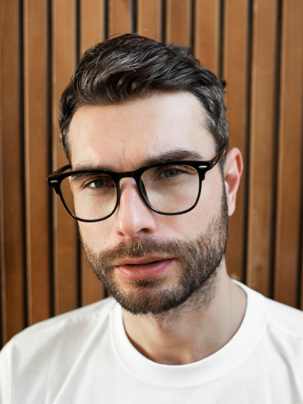 VEYREY VeyRey Blue Light Block Glasses Square Yngve Black