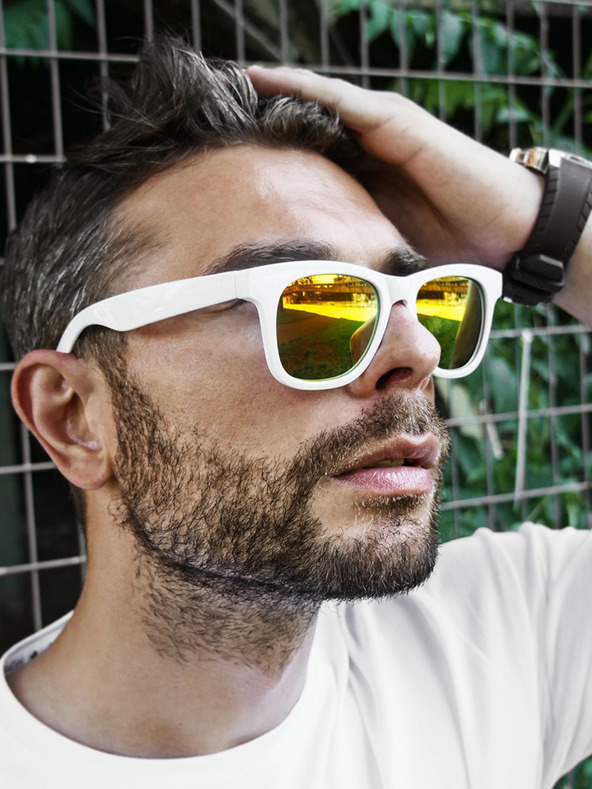 VEYREY VeyRey sunčane naočale Nerd zrcalne zlatno-crvene leće