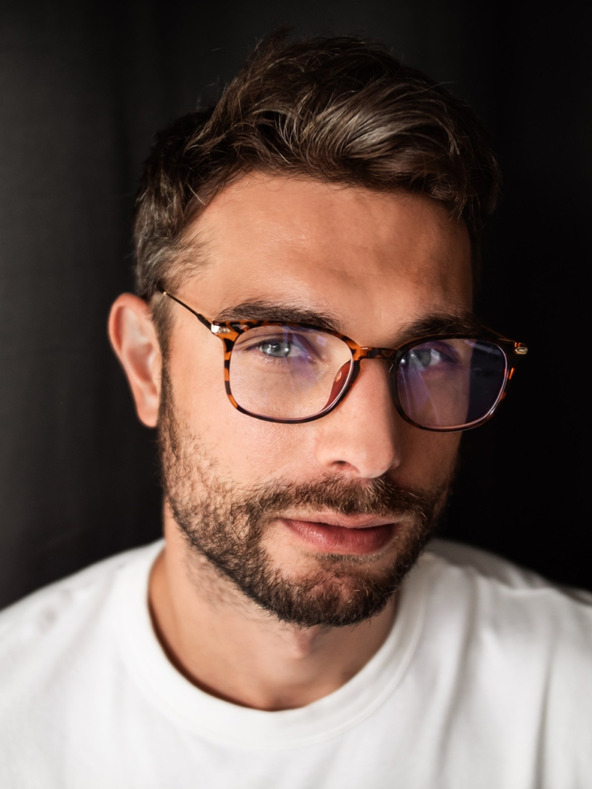 VEYREY VeyRey Blue Light Block Glasses Square Orvar Brown