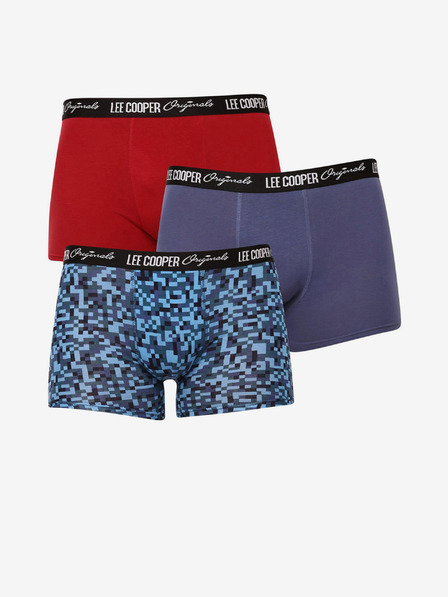 Lee Cooper Komplet od tri muške bokserice u plavoj, ljubičastoj i crvenoj boji Lee Coopera