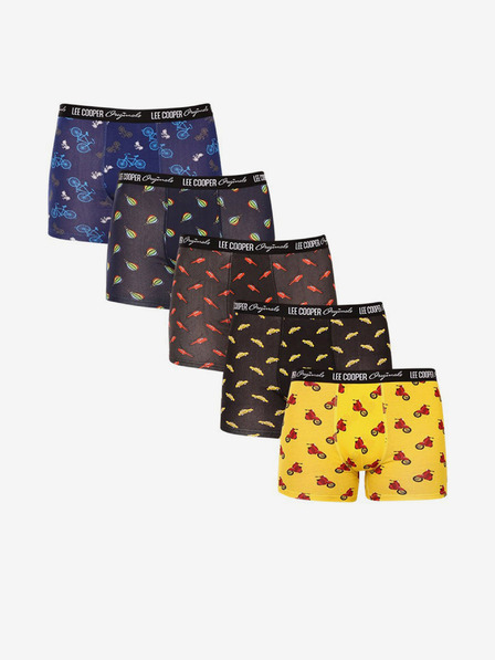 Lee Cooper Set od pet muških bokserica s uzorkom u žutoj, crnoj i plavoj boji Lee Coopera