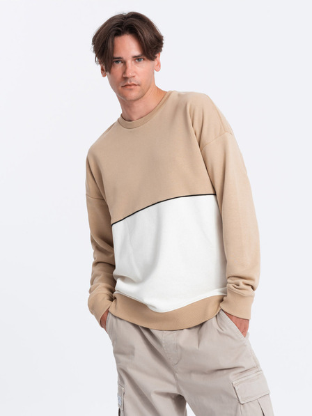 Ombre Clothing Bijelo-bež muški sweatshirt Ombre Clothing