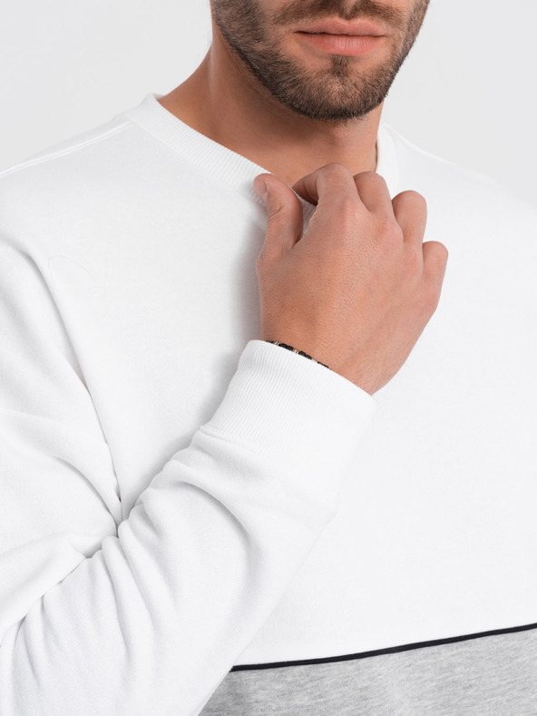 Ombre Clothing Sivo-bijeli muški sweatshirt Ombre Clothing