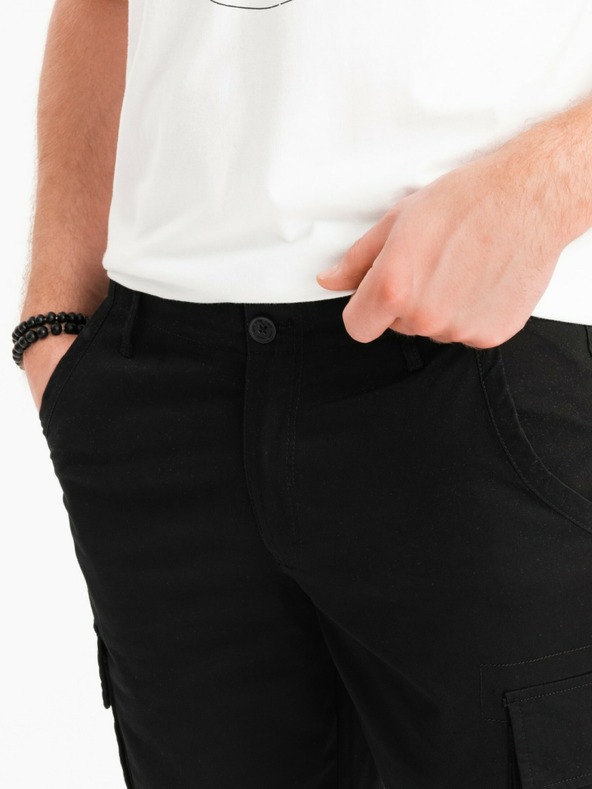 Ombre Clothing Crne muške kargo kratke hlače Ombre Clothing