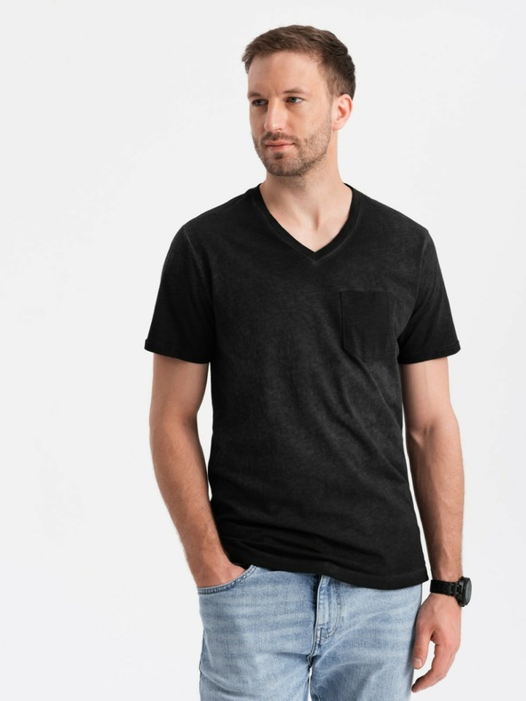 Ombre Clothing Crna muška tigrasta majica kratkih rukava Ombre Clothing