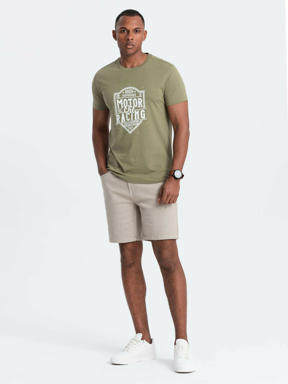 Ombre Clothing Zelena muška majica s printom Ombre Clothing