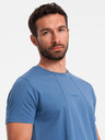 Ombre Clothing Plava muška majica s finim vezom Ombre Clothing
