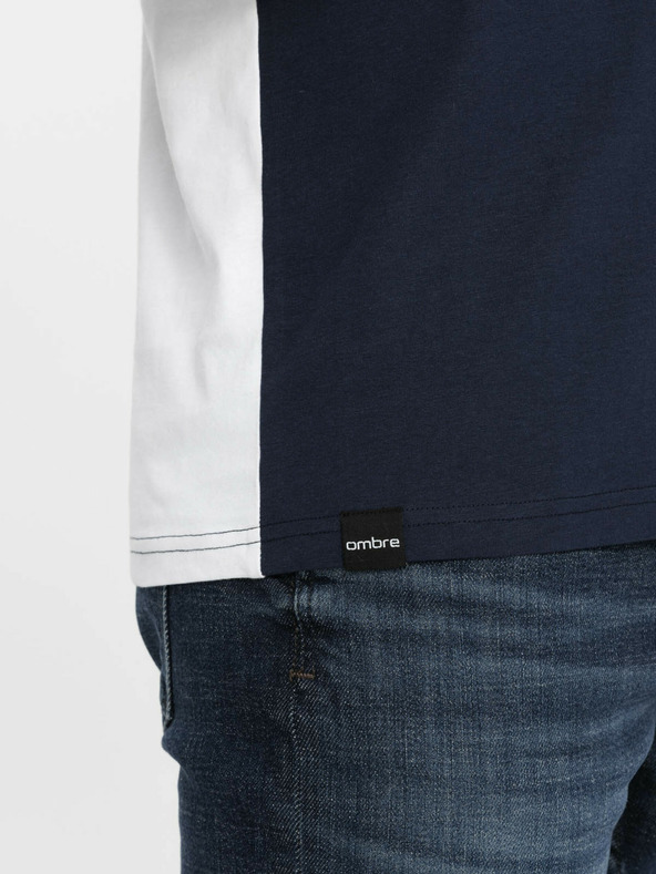 Ombre Clothing Crveno-bijela muška pamučna majica Ombre Clothing