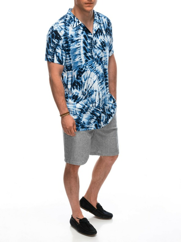 Ombre Clothing Modo-bijela muška Ombre košulja kratkih rukava s uzorkom